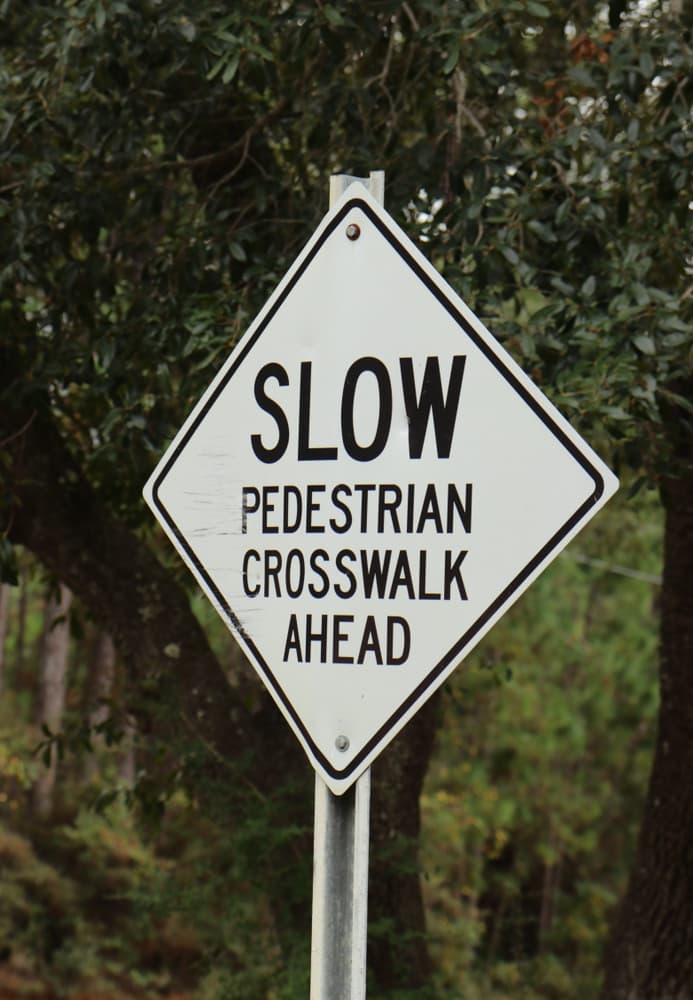 pedestrian crosswalk sign